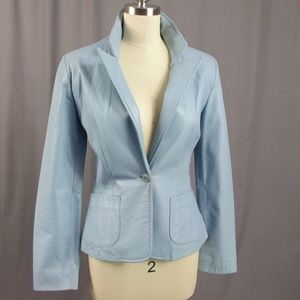 The Limited Light Blue Leather Blazer Jacket size